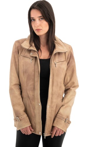 Γνήσιο Γυναικέιο Δερμάτινο Μπουφάν - Z704