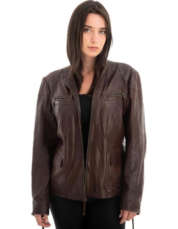 Γνήσιο Γυναικέιο Δερμάτινο Μπουφάν - Z705
