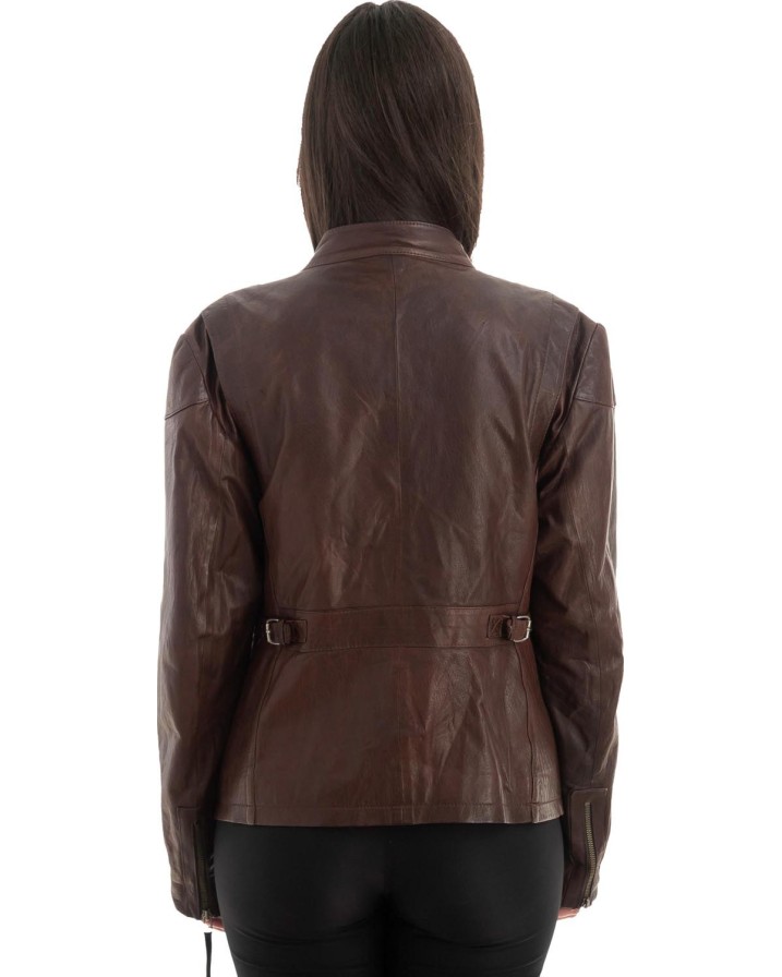 Γνήσιο Γυναικέιο Δερμάτινο Μπουφάν - Z705