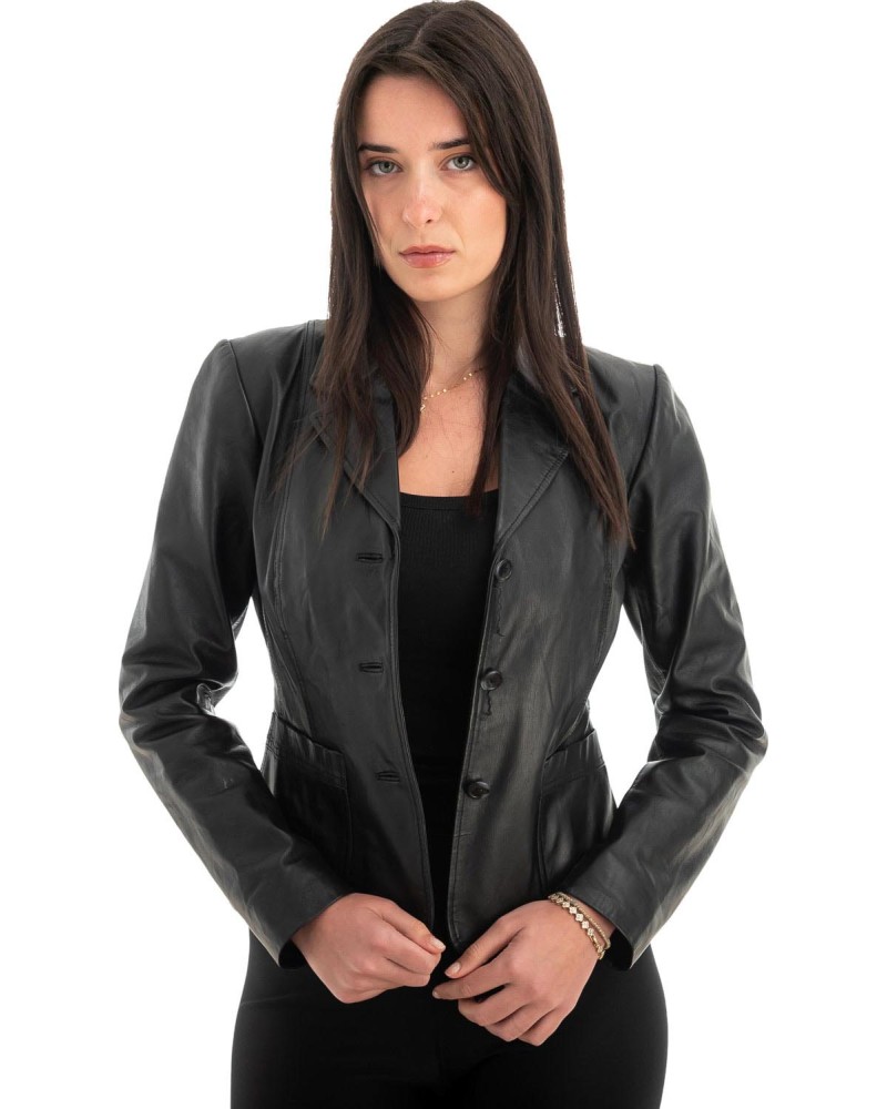 Γνήσιο Γυναικέιο Δερμάτινο Σακάκι - Z706