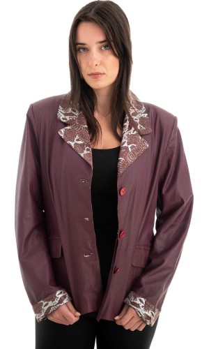 Γνήσιο Γυναικέιο Δερμάτινο Σακάκι - Z708