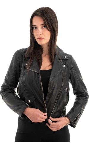 Γνήσιο Γυναικέιο Δερμάτινο Μπουφάν - Z709