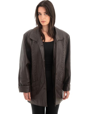 Γνήσιο Γυναικέιο Δερμάτινο Σακάκι - Z714