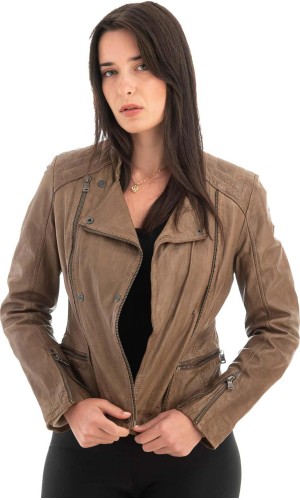 Γνήσιο Γυναικέιο Δερμάτινο Μπουφάν - Z715