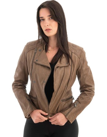 Γνήσιο Γυναικέιο Δερμάτινο Μπουφάν - Z715