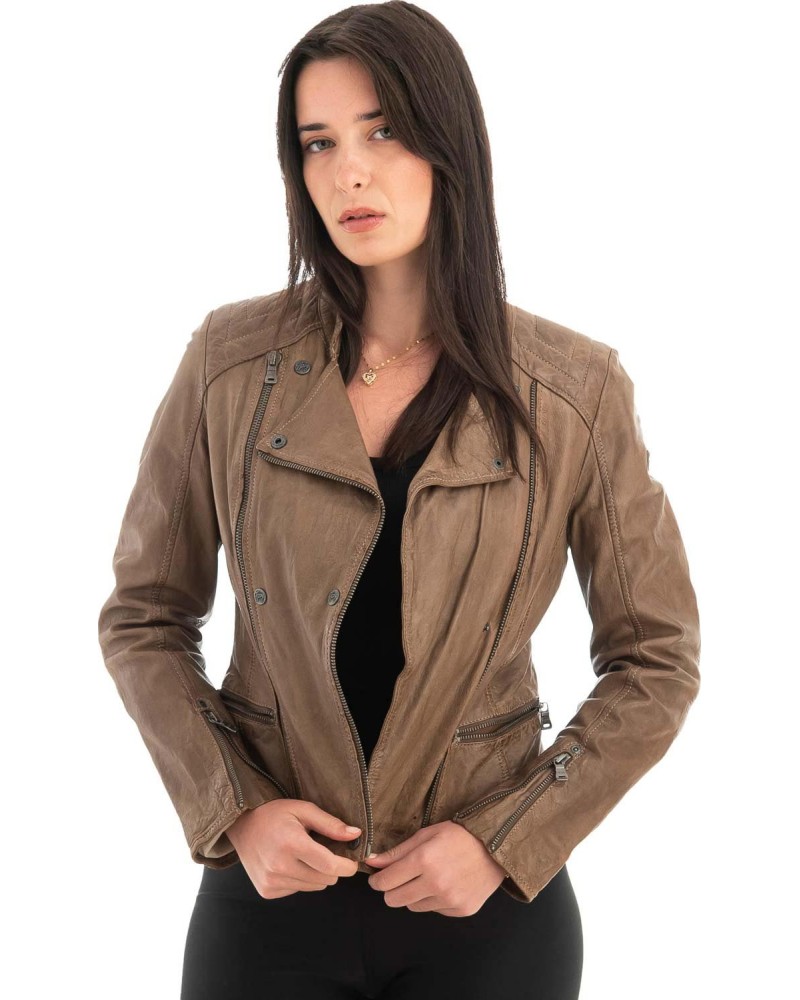 Γνήσιο Γυναικέιο Δερμάτινο Μπουφάν - Z715