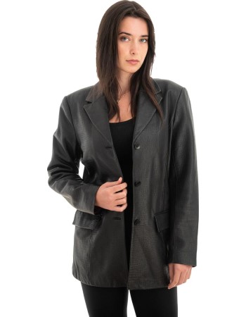 Γνήσιο Γυναικέιο Δερμάτινο Σακάκι - Z716