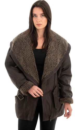 Γνήσιο Γυναικέιο Δερμάτινο Μπουφάν - Z718