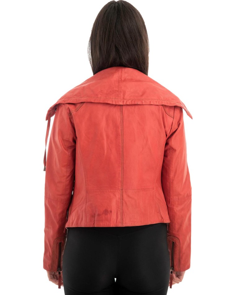 Γνήσιο Γυναικέιο Δερμάτινο Μπουφάν - Z721