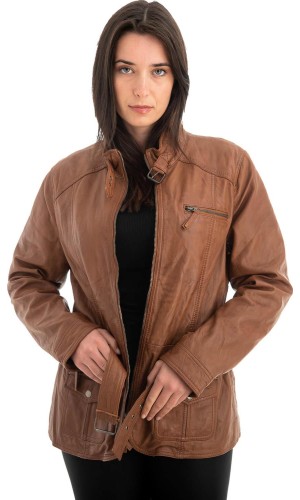 Γνήσιο Γυναικέιο Δερμάτινο Μπουφάν - Z723