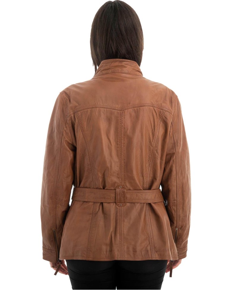 Γνήσιο Γυναικέιο Δερμάτινο Μπουφάν - Z723