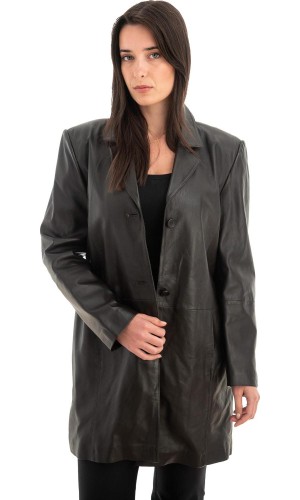 Γνήσιο Γυναικέιο Δερμάτινο Παλτό - Z726