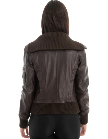 Γνήσιο Γυναικέιο Δερμάτινο Μπουφάν - Z728
