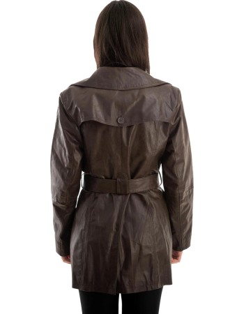 Γνήσιο Γυναικέιο Δερμάτινο Παλτό - Z730