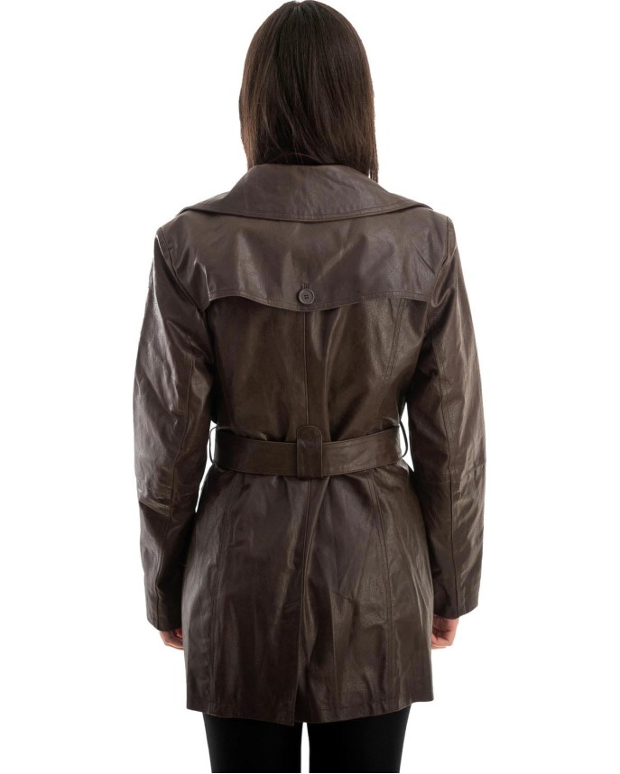 Γνήσιο Γυναικέιο Δερμάτινο Παλτό - Z730