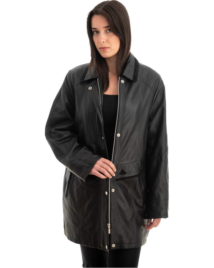 Γνήσιο Γυναικέιο Δερμάτινο Μπουφάν - Z735