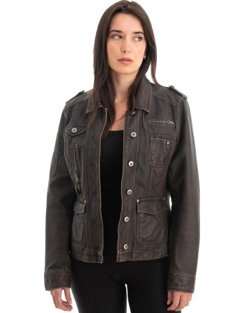 Γνήσιο Γυναικέιο Δερμάτινο Μπουφάν - Z736