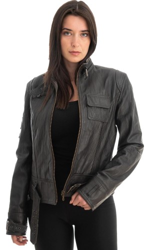 Γνήσιο Γυναικέιο Δερμάτινο Μπουφάν - Z738