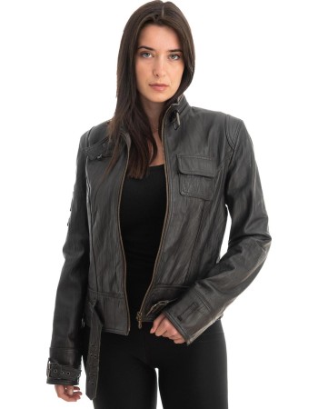 Γνήσιο Γυναικέιο Δερμάτινο Μπουφάν - Z738