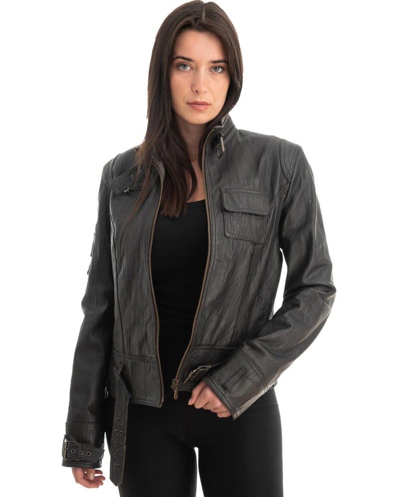 Γνήσιο Γυναικέιο Δερμάτινο Μπουφάν - Z738