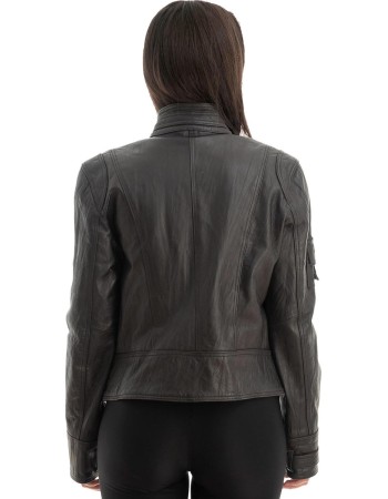 Γνήσιο Γυναικέιο Δερμάτινο Μπουφάν - Z738