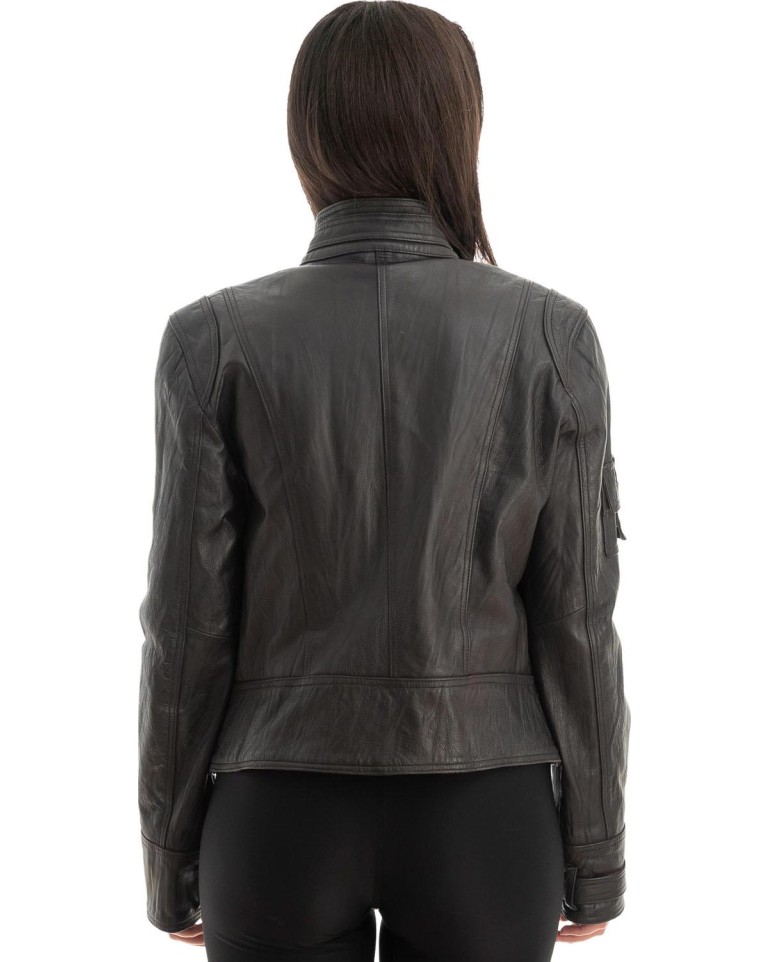 Γνήσιο Γυναικέιο Δερμάτινο Μπουφάν - Z738