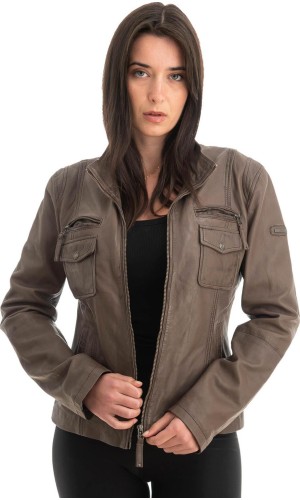 Γνήσιο Γυναικέιο Δερμάτινο Μπουφάν - Z740