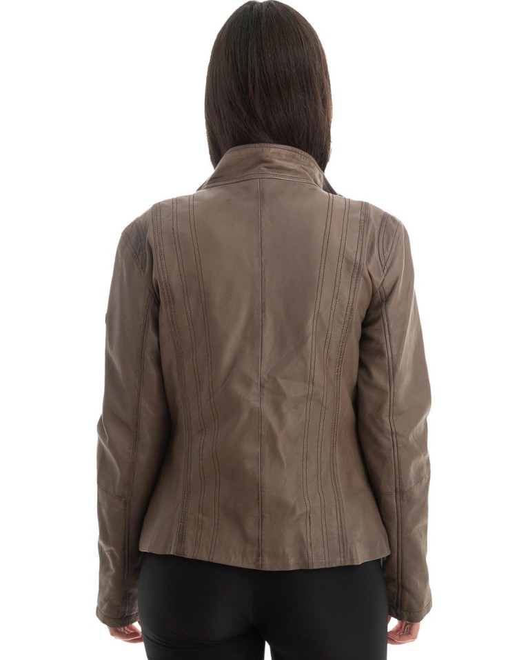 Γνήσιο Γυναικέιο Δερμάτινο Μπουφάν - Z740