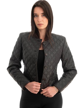 Γνήσιο Γυναικέιο Δερμάτινο Μπουφάν - Z744