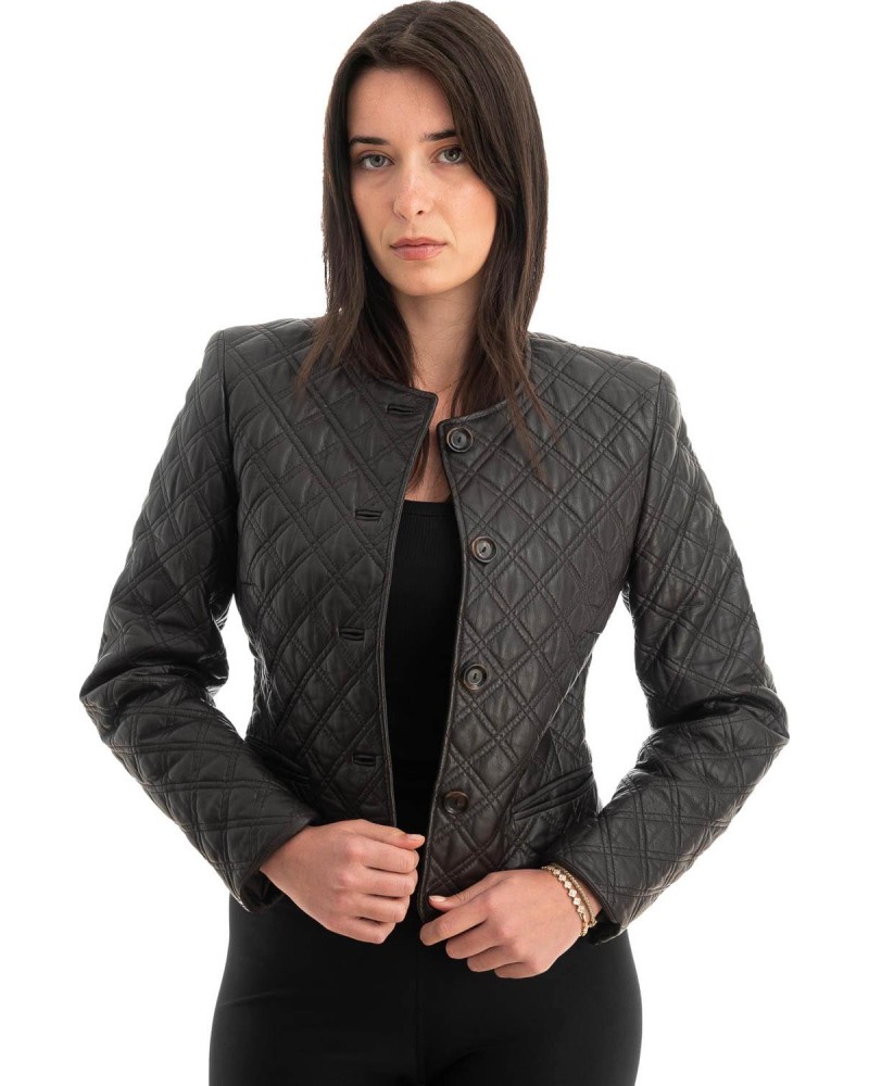 Γνήσιο Γυναικέιο Δερμάτινο Μπουφάν - Z744