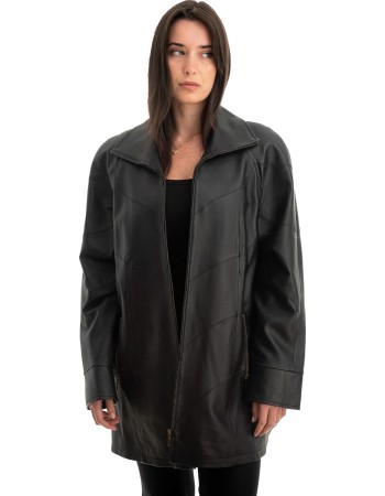 Γνήσιο Γυναικέιο Δερμάτινο Μπουφάν - Z745