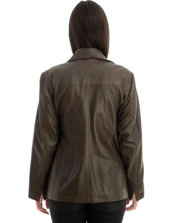 Γνήσιο Γυναικέιο Δερμάτινο Μπουφάν - Z746