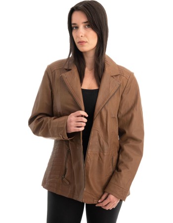 Γνήσιο Γυναικέιο Δερμάτινο Μπουφάν - Z747