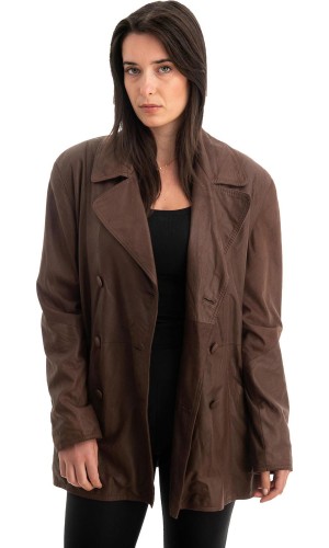 Γνήσιο Γυναικέιο Δερμάτινο Μπουφάν - Z748