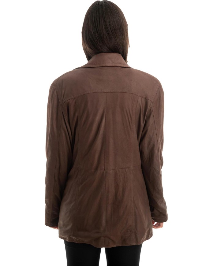 Γνήσιο Γυναικέιο Δερμάτινο Μπουφάν - Z748