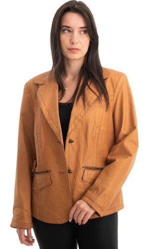 Γνήσιο Γυναικέιο Δερμάτινο Σακάκι - Z753