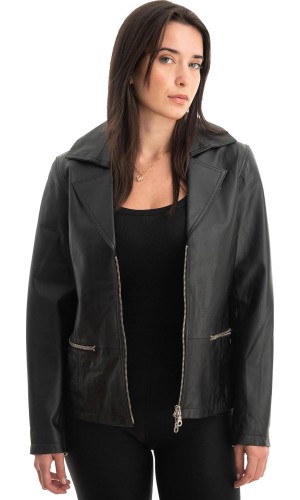 Γνήσιο Γυναικέιο Δερμάτινο Μπουφάν - Z755