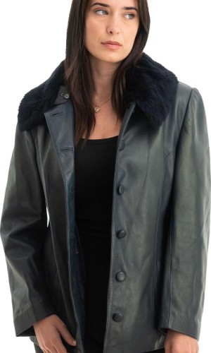 Γνήσιο Γυναικέιο Δερμάτινο Σακάκι - Z758