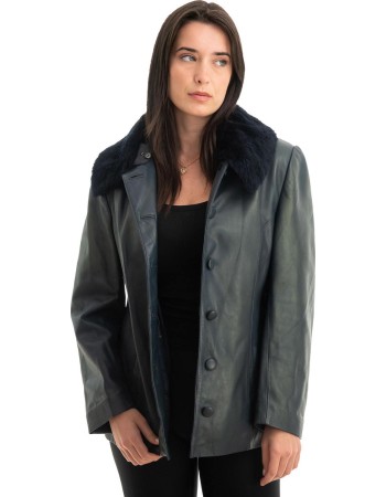 Γνήσιο Γυναικέιο Δερμάτινο Σακάκι - Z758