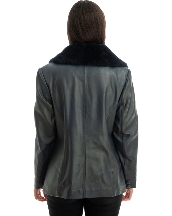 Γνήσιο Γυναικέιο Δερμάτινο Σακάκι - Z758