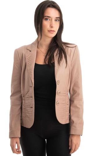 Γνήσιο Γυναικέιο Δερμάτινο Σακάκι - Z762