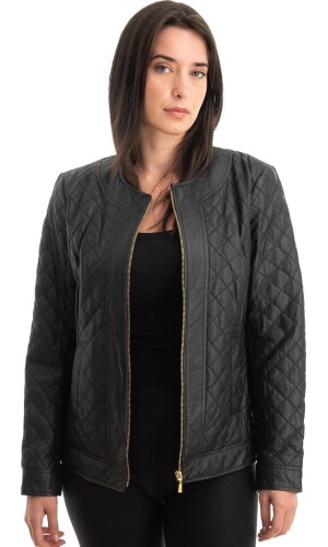 Γνήσιο Γυναικέιο Δερμάτινο Μπουφάν - Z764