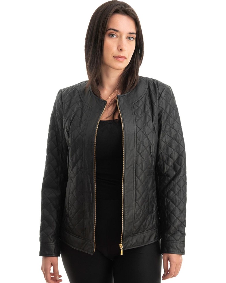 Γνήσιο Γυναικέιο Δερμάτινο Μπουφάν - Z764