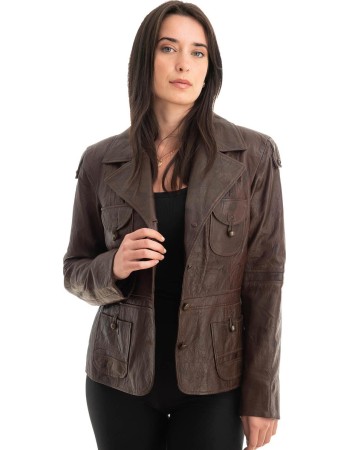 Γνήσιο Γυναικέιο Δερμάτινο Μπουφάν - Z765