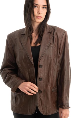 Γνήσιο Γυναικέιο Δερμάτινο Σακάκι - Z766