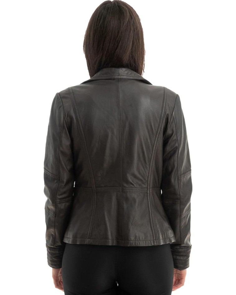 Γνήσιο Γυναικέιο Δερμάτινο Μπουφάν - Z768