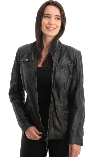 Γνήσιο Γυναικέιο Δερμάτινο Μπουφάν - Z771