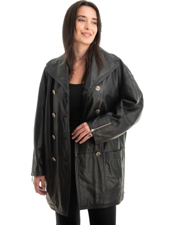 Γνήσιο Γυναικέιο Δερμάτινο Παλτό - Z772