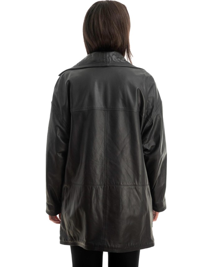 Γνήσιο Γυναικέιο Δερμάτινο Παλτό - Z772