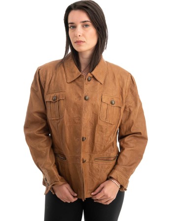 Γνήσιο Γυναικέιο Δερμάτινο Σακάκι - Z776